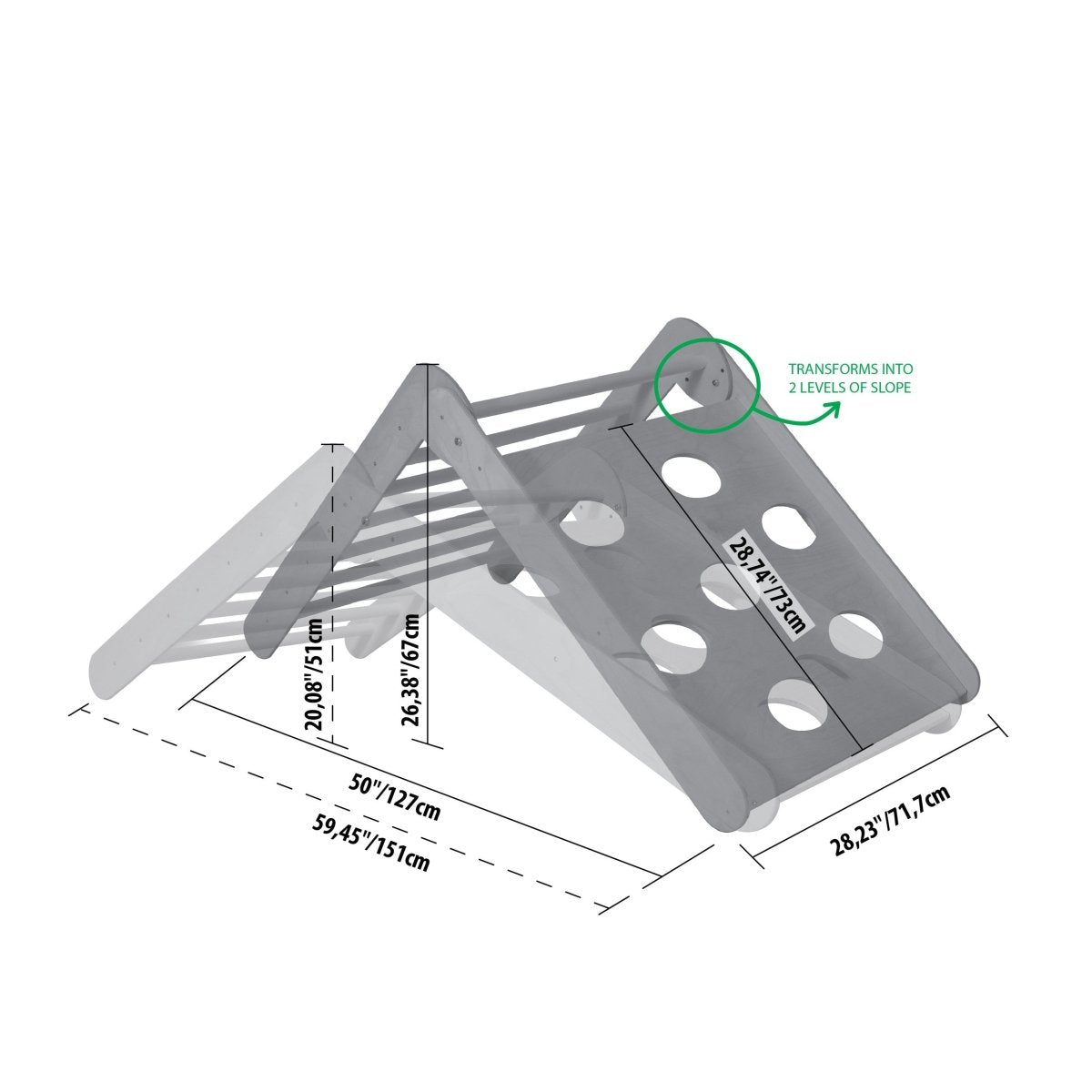 2-in-1 Foldable Climbing Triangle (Ramp Excluded) - Tiny Tugz™