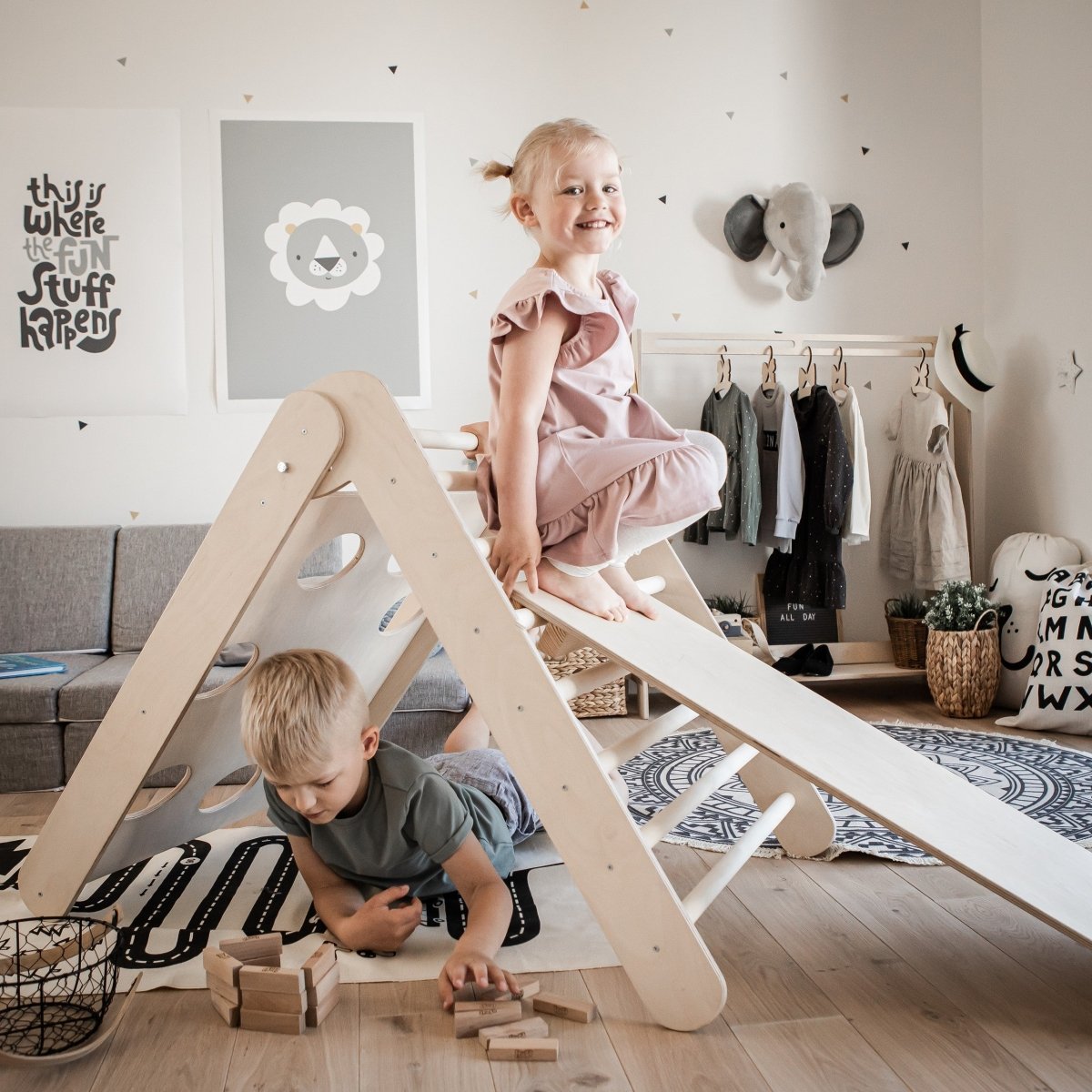2-in-1 Foldable Climbing Triangle (Ramp Included) - Tiny Tugz™