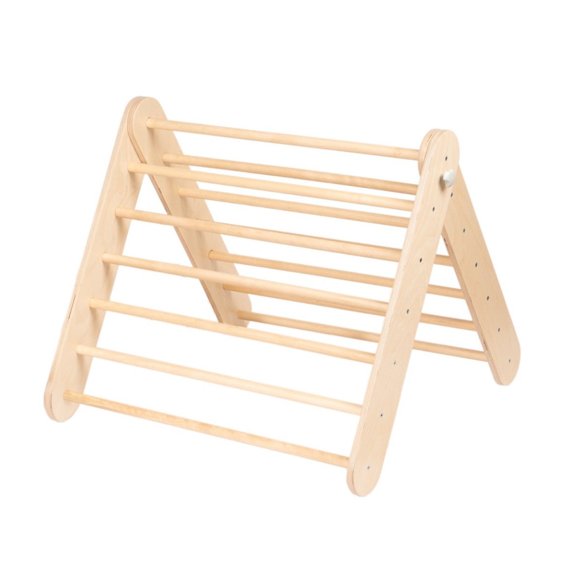 2-in-1 Wooden Triangle Climber & Swedish Wall for Kids (6m–7y) - Natural Wood - Tiny Tugz™