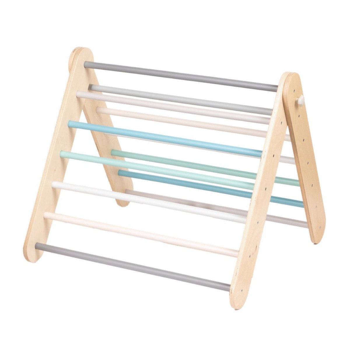 2-in-1 Wooden Triangle Climber & Swedish Wall for Kids (6m–7y) - Pastel - Tiny Tugz™