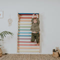 2-in-1 Wooden Triangle Climber & Swedish Wall for Kids (6m–7y) - Rainbow - Tiny Tugz™