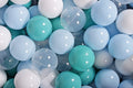 200 Ball Pit Balls - Blue, Turquoise, Transparent & White - Tiny Tugz™