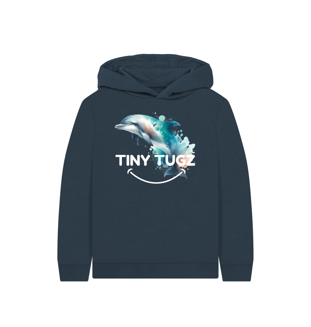 Navy Blue Printed Kids Hoodie