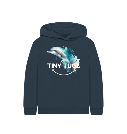 Navy Blue Printed Kids Hoodie