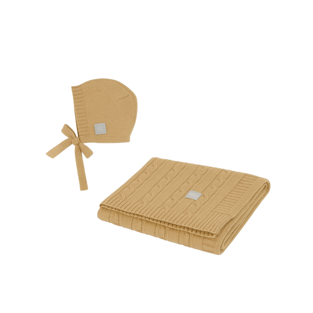 100% Merino Wool Baby Gift Set - Hope (baby blanket & bonnet)