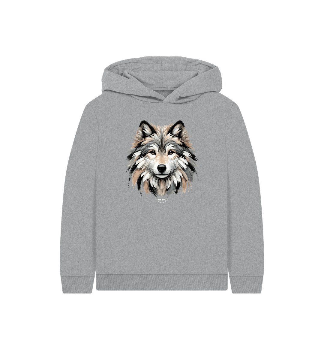 Athletic Grey Printed Kids Hoodie