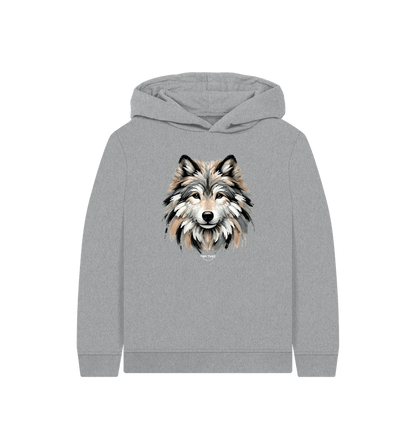 Athletic Grey Printed Kids Hoodie