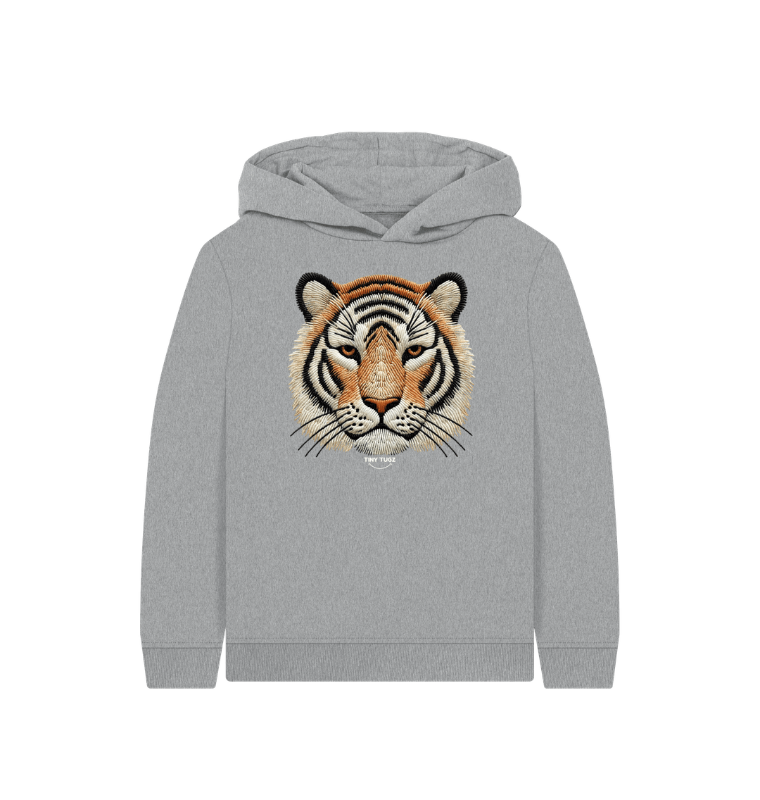 Athletic Grey Printed Kids Hoodie