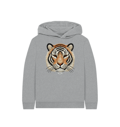 Athletic Grey Printed Kids Hoodie