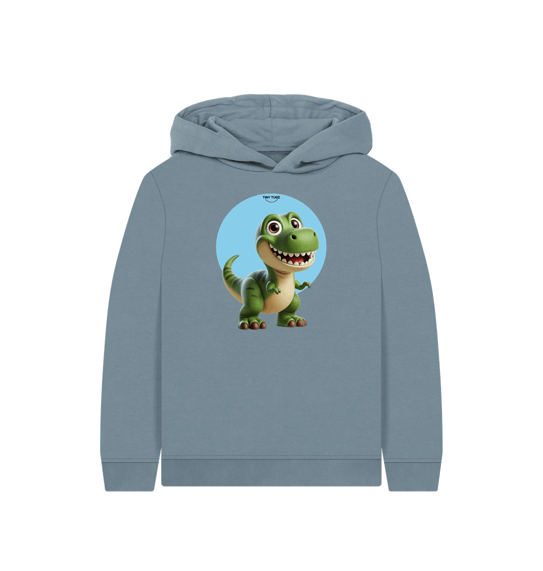Stone Blue Printed Kids Hoodie