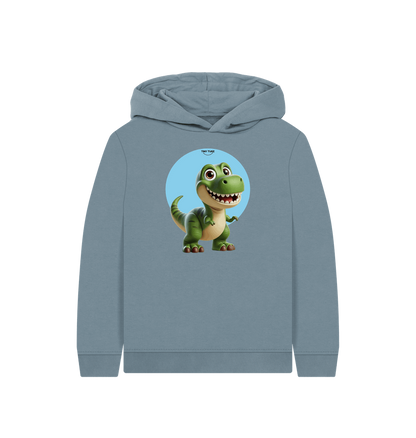 Stone Blue Printed Kids Hoodie