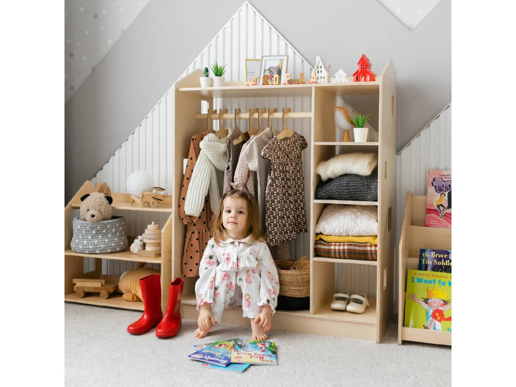 House-Shaped Open Kids Wardrobe – Birch Plywood