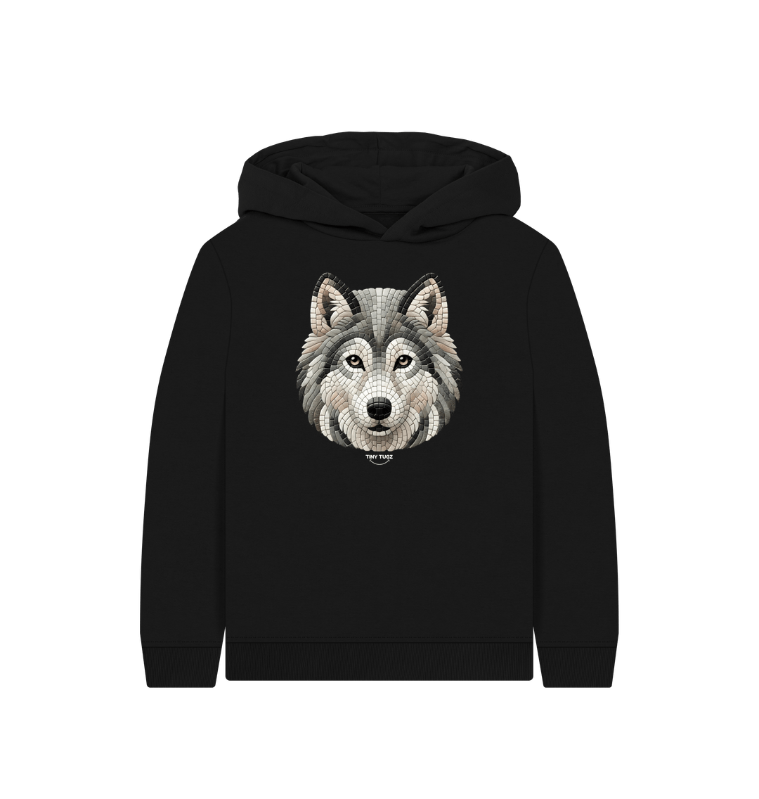 Black Printed Kids Hoodie