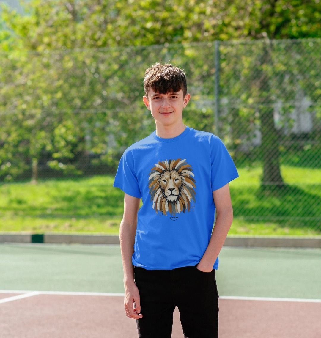 Organic Cotton Kids’ T-Shirt – Canvas Lion Print