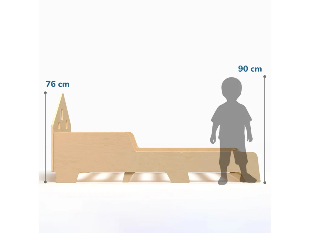 Extendable House-Shaped Kids Bed with Built-in LED Lighting