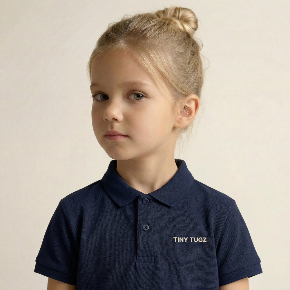 Kids Smart Casual Organic Cotton Set (Navy Polo + Grey Shorts)