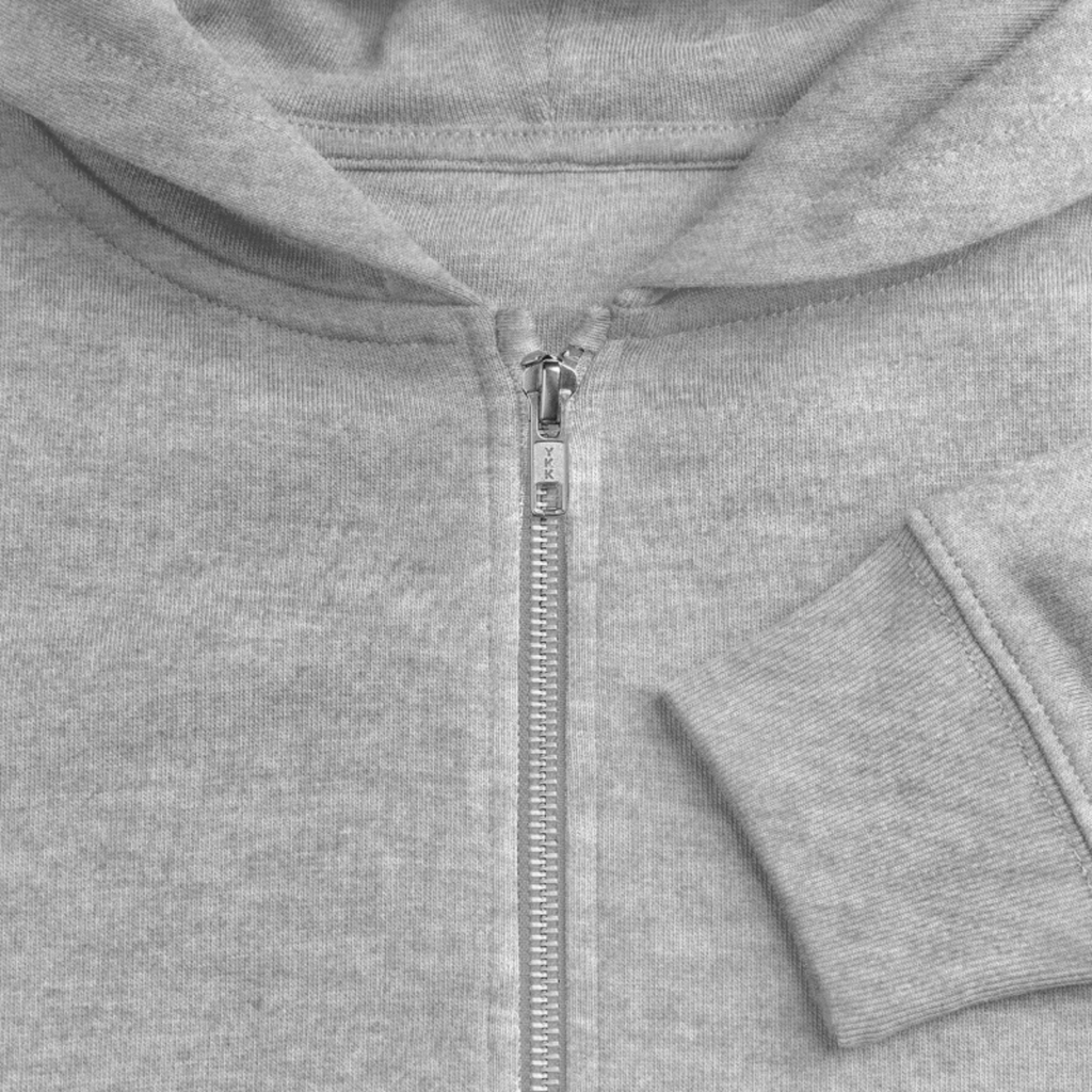 Tiny Tugz™ 100% Organic Cotton Teen Zip Hoodie – Stripe Logo – Grey