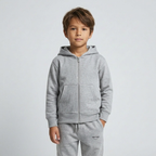 Tiny Tugz™ 100% Organic Cotton Kids Tracksuit – Stripe Logo – Grey