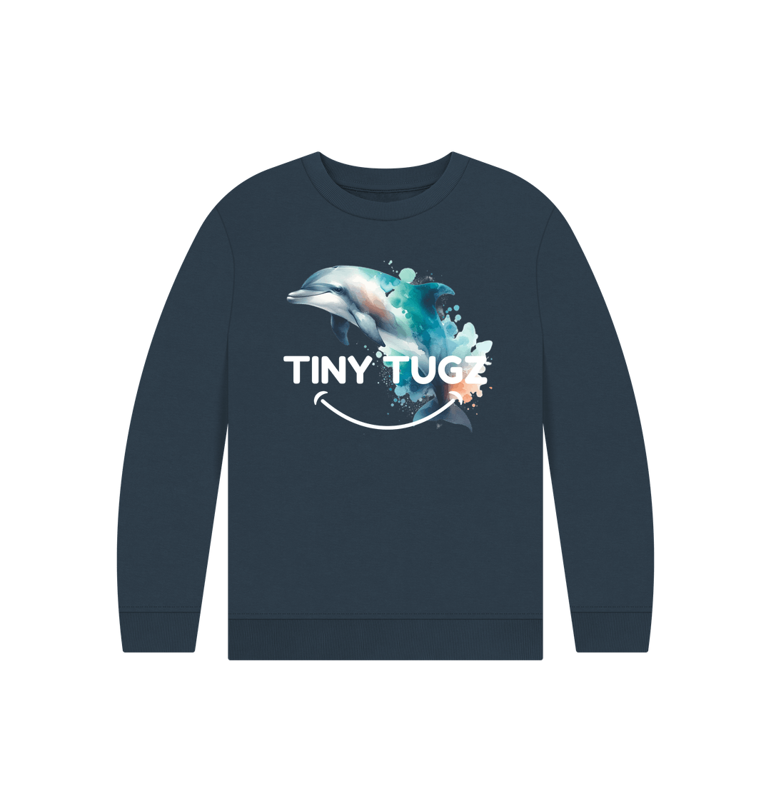 Navy Blue Printed Kids Jumper