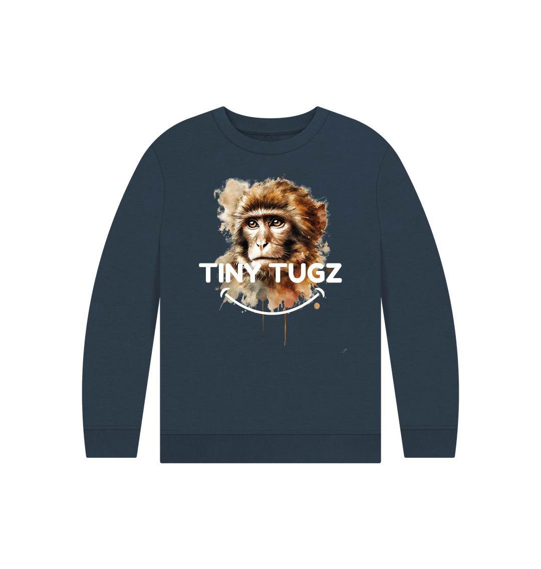 Navy Blue Printed Kids Jumper
