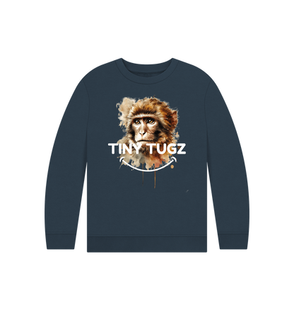 Navy Blue Printed Kids Jumper