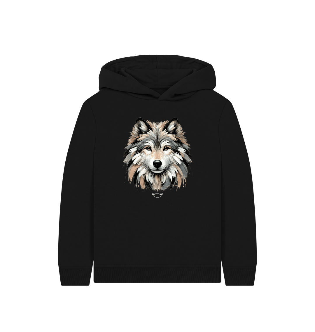 Black Printed Kids Hoodie