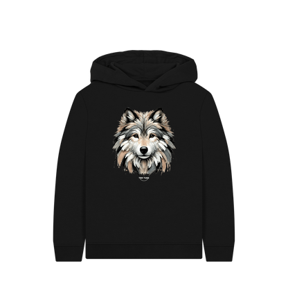 Black Printed Kids Hoodie