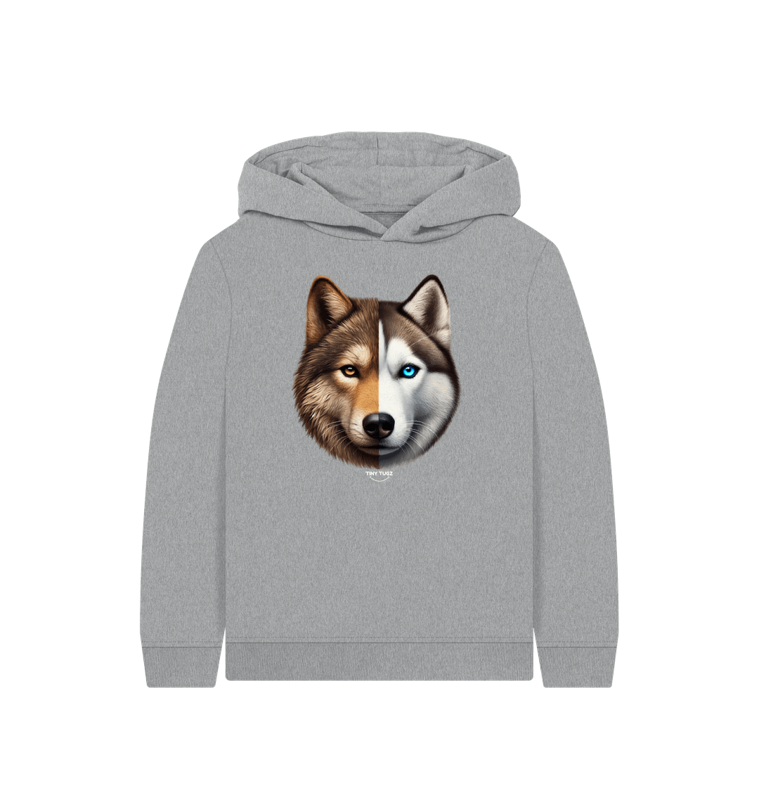 Athletic Grey Printed Kids Hoodie