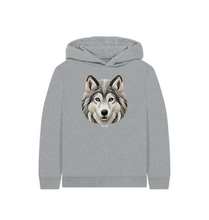 Athletic Grey Printed Kids Hoodie