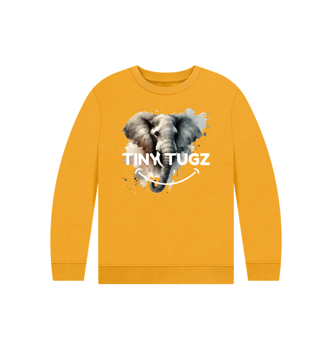 Mustard Printed Kids Jumper