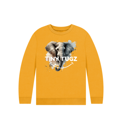 Mustard Printed Kids Jumper
