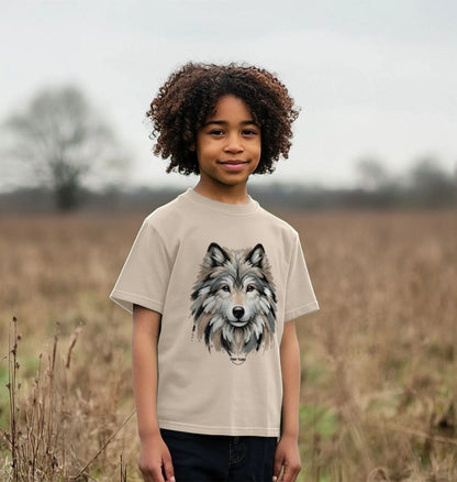 Organic Cotton Kids’ T-Shirt – Canvas Wolf Print