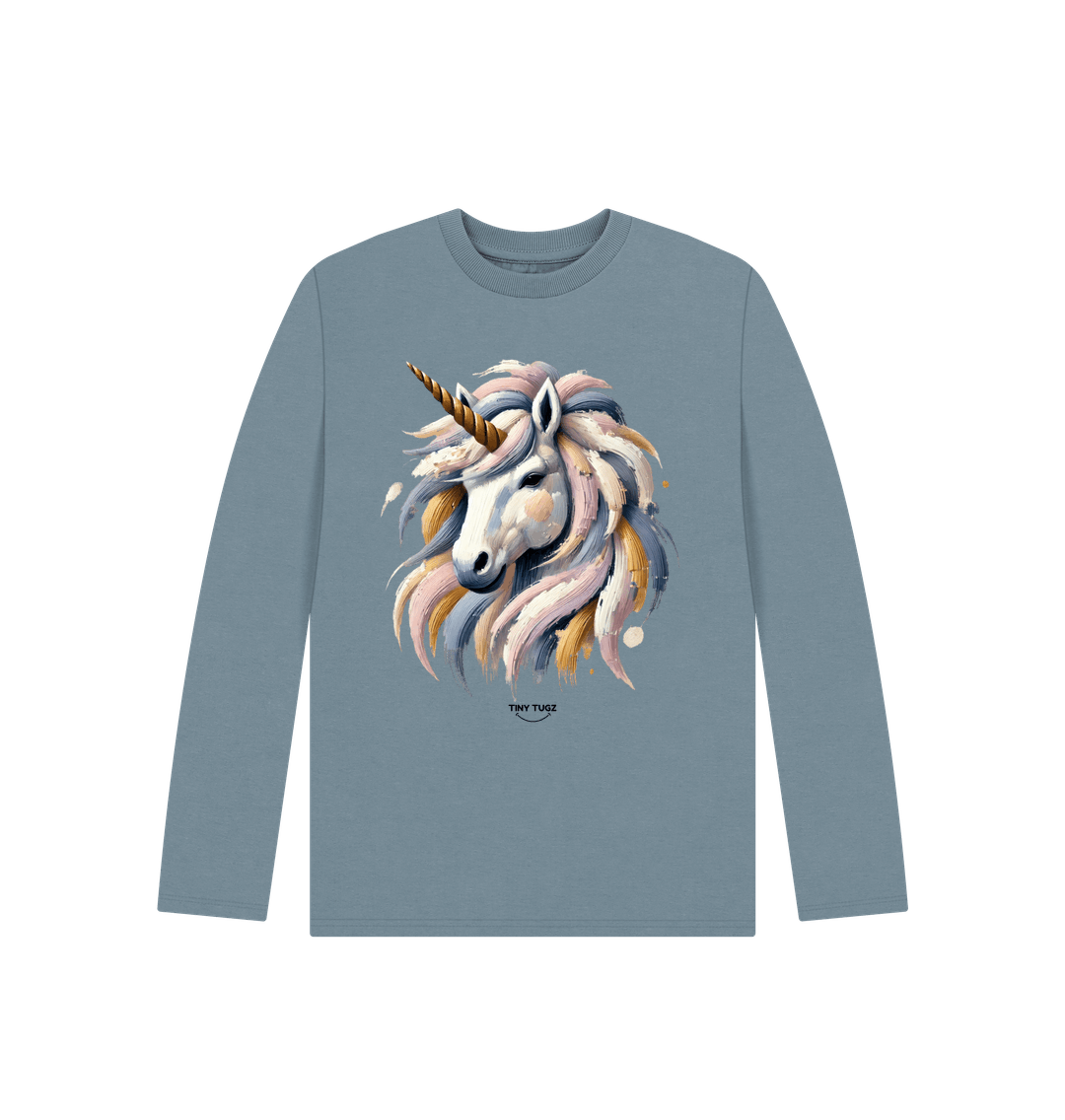 Stone Blue Printed Kids T-Shirt