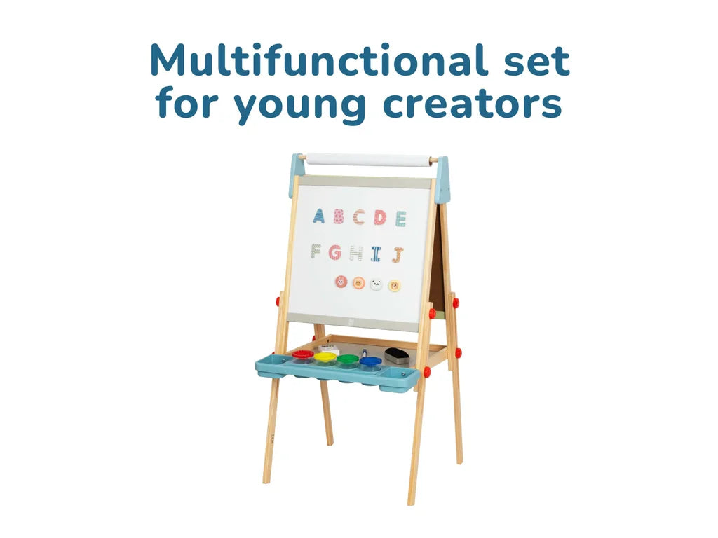 Adjustable Standing Art Easel for Kids, handmade wooden toy, made in Czech Republic