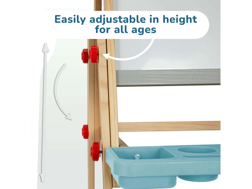 Adjustable Standing Art Easel for Kids, handmade wooden toy, made in Czech Republic