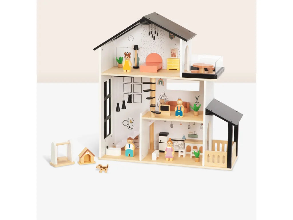 Three-Storey Wooden Dollhouse – NORDI, handmade wooden toy, made in Czech Republic