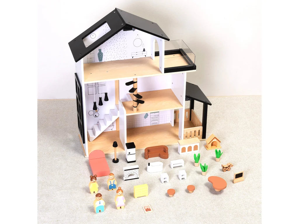 Three-Storey Wooden Dollhouse – NORDI, handmade wooden toy, made in Czech Republic