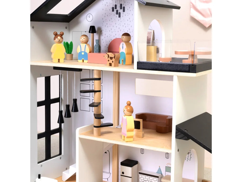 Three-Storey Wooden Dollhouse – NORDI, handmade wooden toy, made in Czech Republic