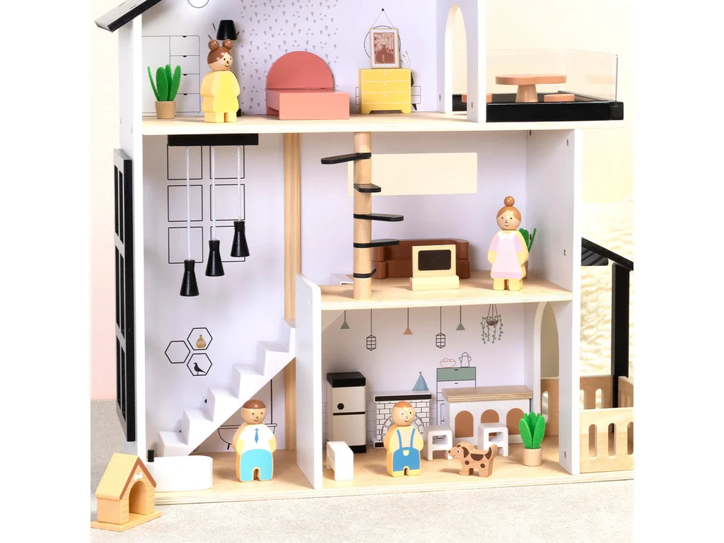 Three-Storey Wooden Dollhouse – NORDI, handmade wooden toy, made in Czech Republic