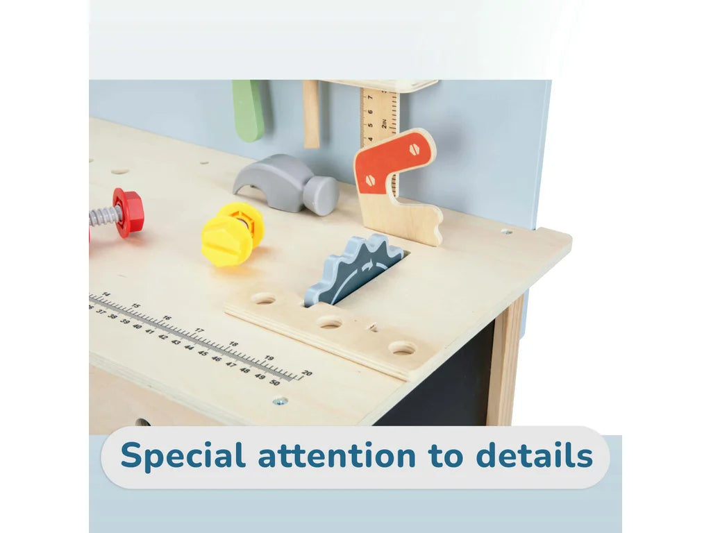 Kids Wooden Play Workbench, handmade wooden toy, made in Czech Republic