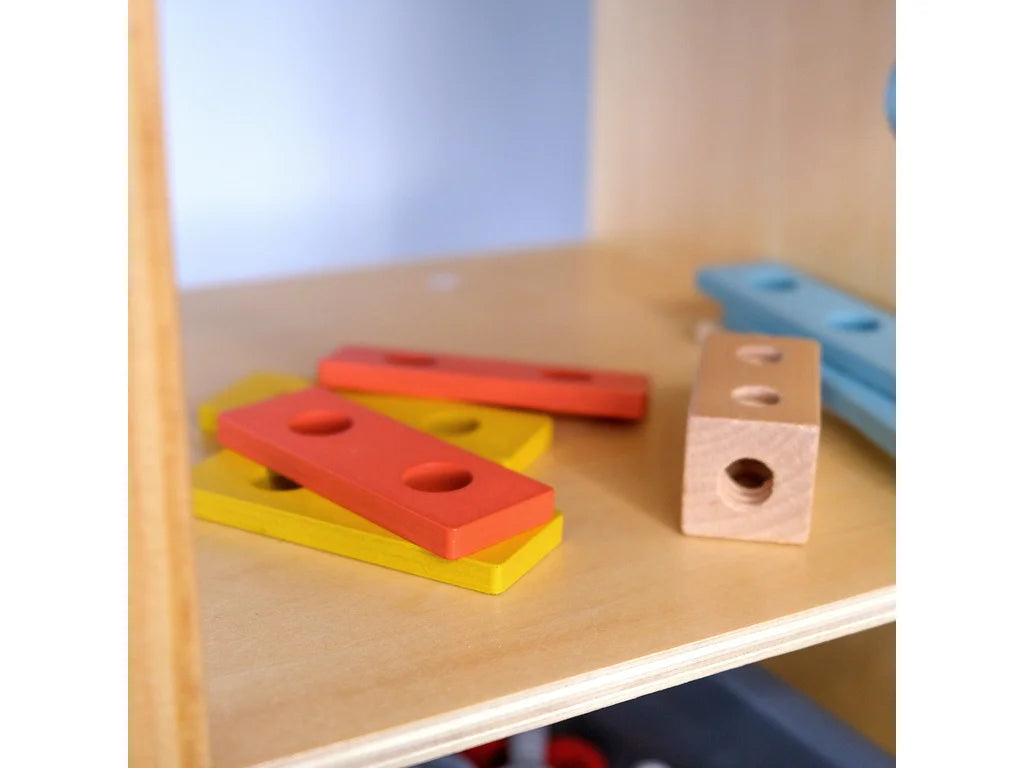 Kids Wooden Play Workbench, handmade wooden toy, made in Czech Republic