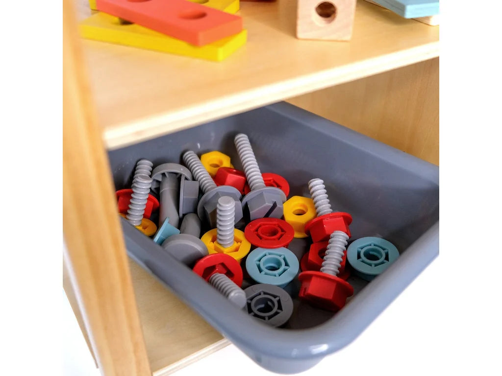 Kids Wooden Play Workbench, handmade wooden toy, made in Czech Republic