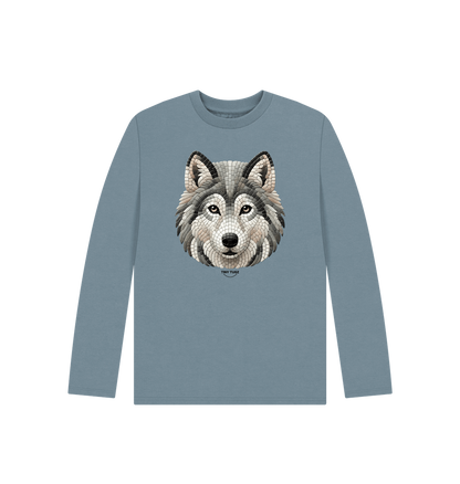 Stone Blue Printed Kids T-Shirt