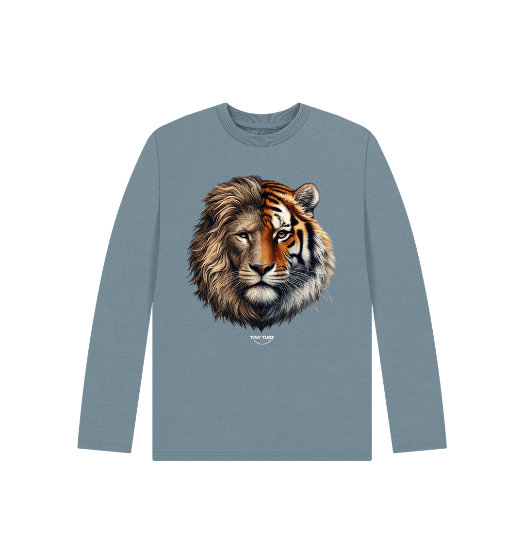 Stone Blue Printed Kids T-Shirt