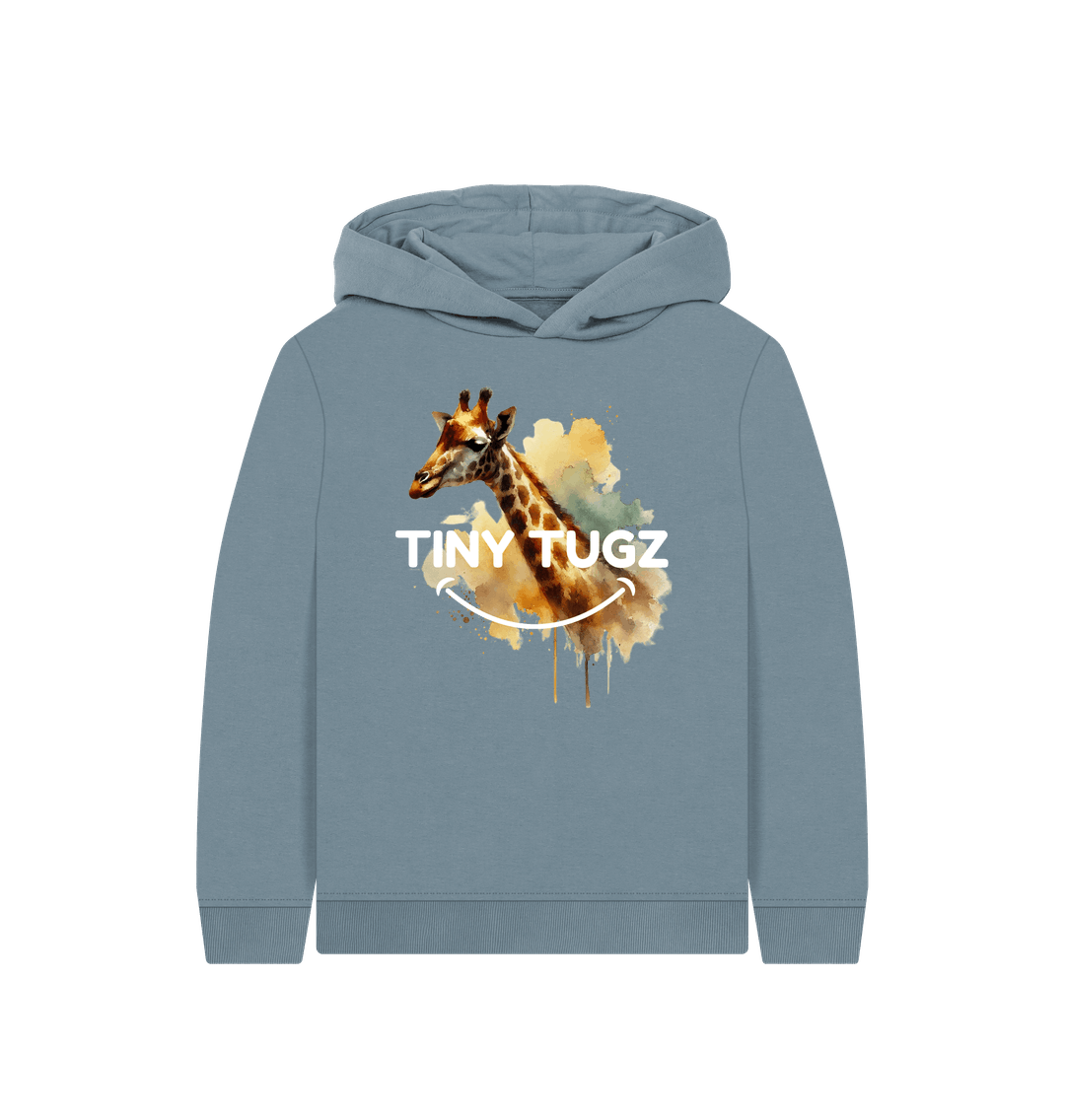 Stone Blue Printed Kids Hoodie