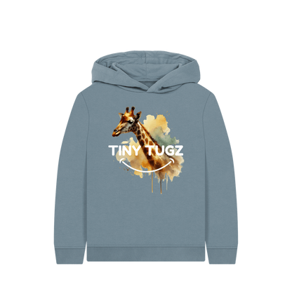 Stone Blue Printed Kids Hoodie