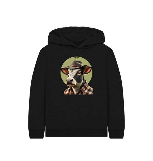 Black Printed Kids Hoodie