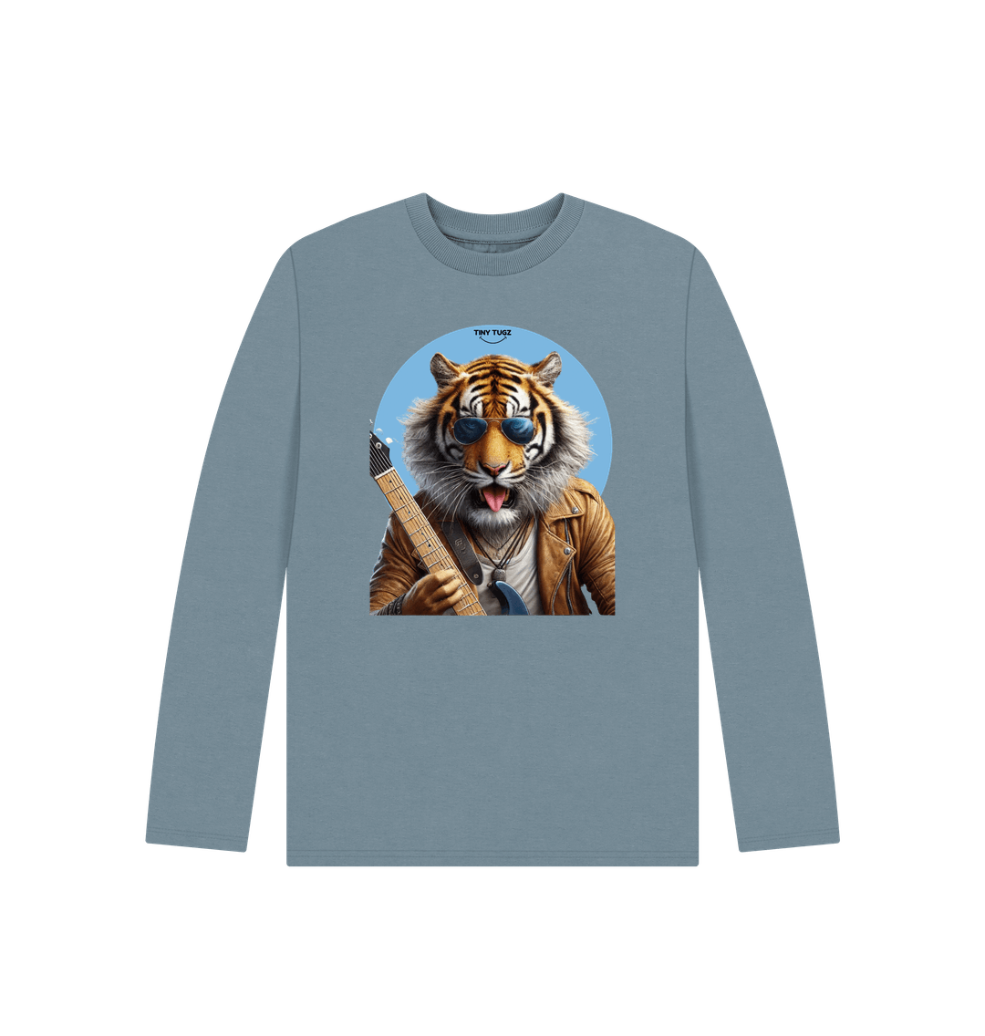 Stone Blue Printed Kids T-Shirt
