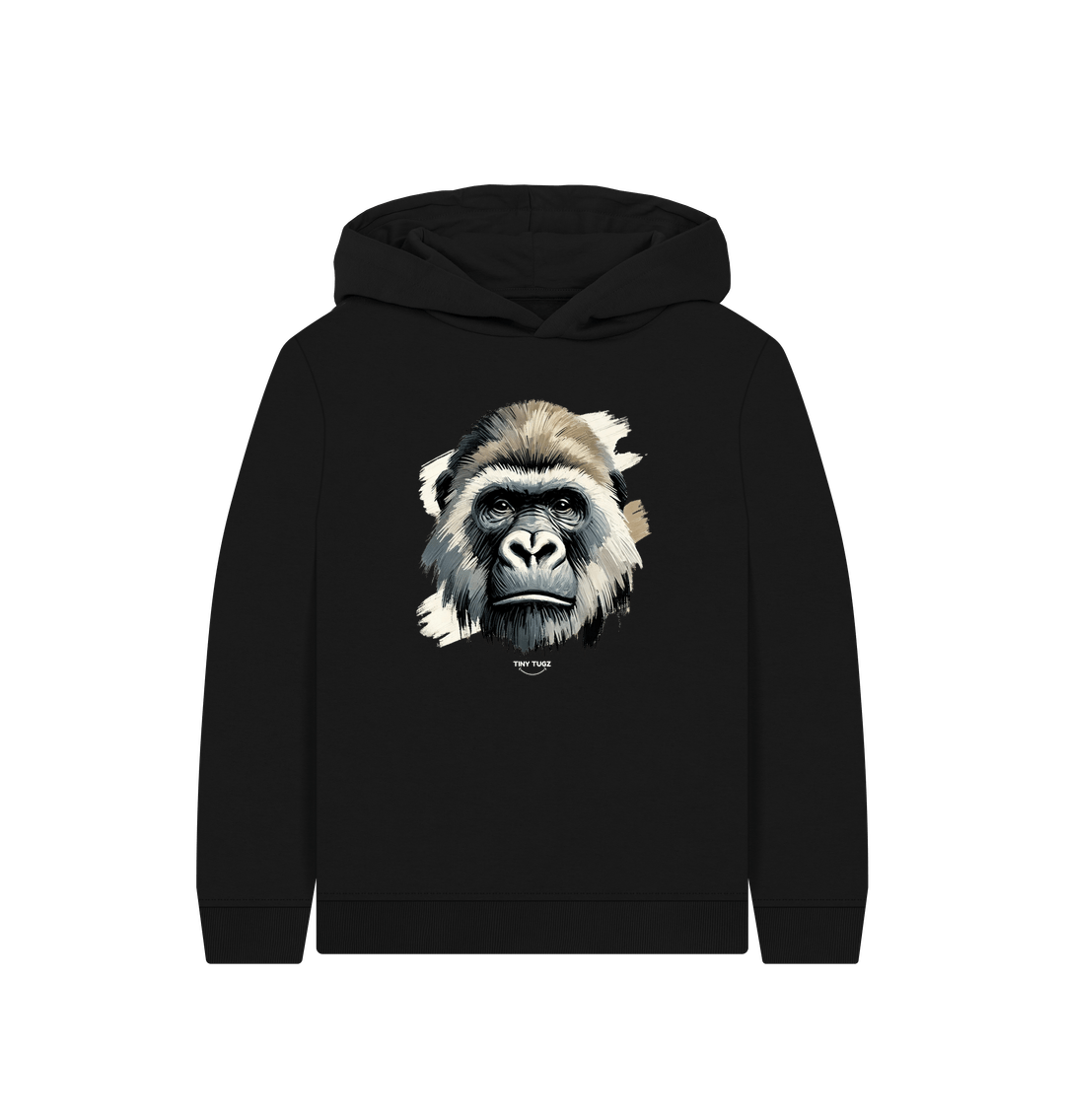 Black Printed Kids Hoodie