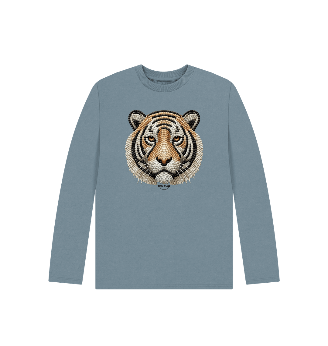 Stone Blue Printed Kids T-Shirt